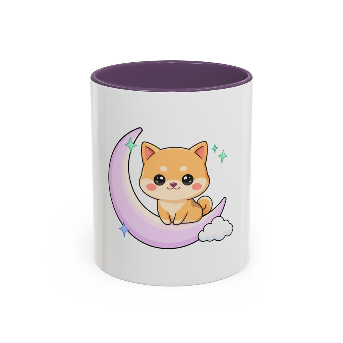 Kawaii Shiba Inu Accent Coffee Mug, Moon Puppy Gift