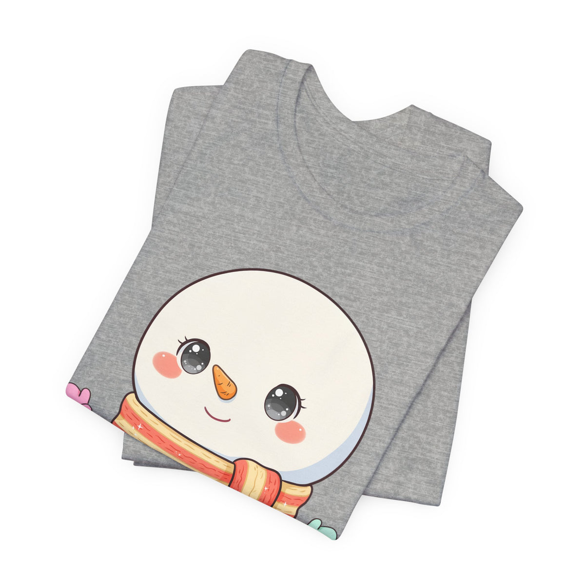 Kawaii Snowman Christmas T-Shirt for Cute Holiday Cheer