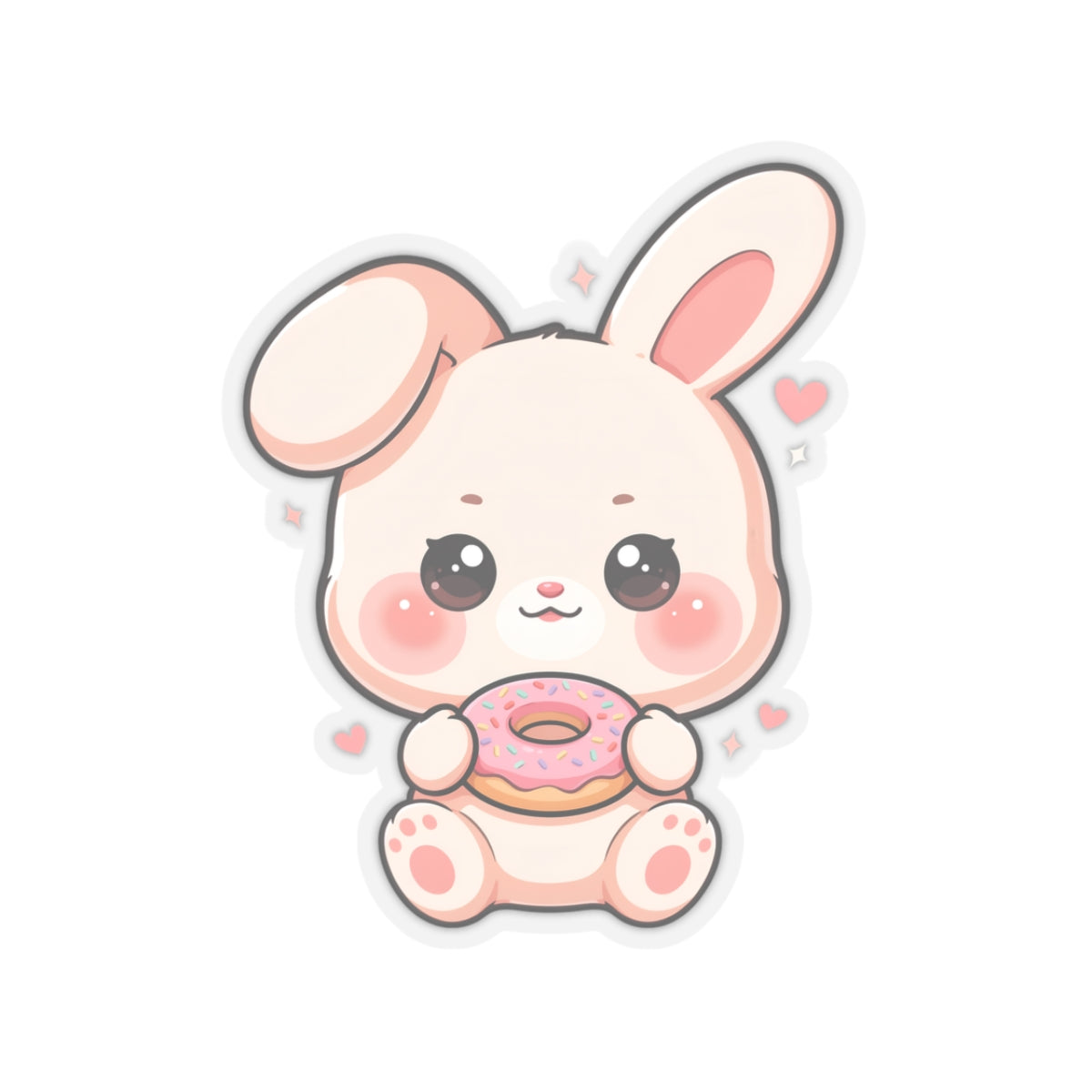 Kawaii Bunny Donut Sticker for Sweet Little Joys