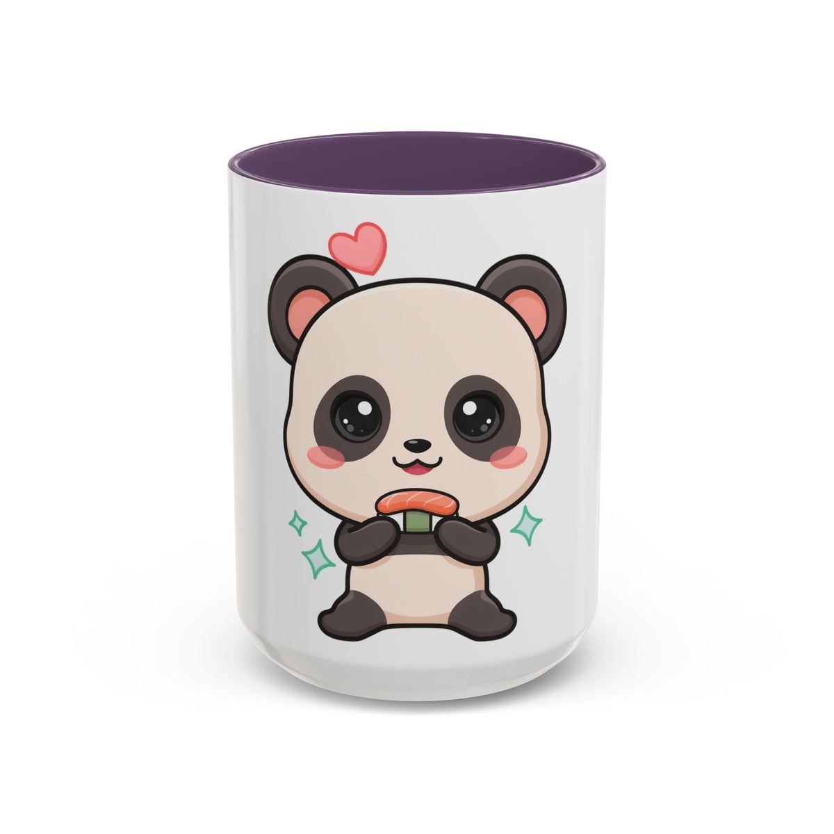Kawaii Panda Coffee Mug, Cute Sushi Lover Accent Mug
