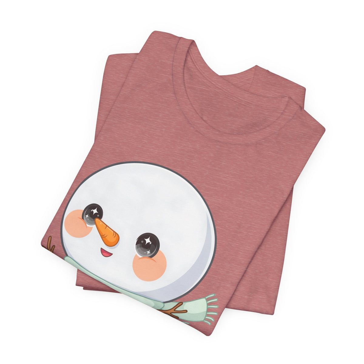 Cute Snowman T-Shirt, Kawaii Ice Skating Holiday Gift