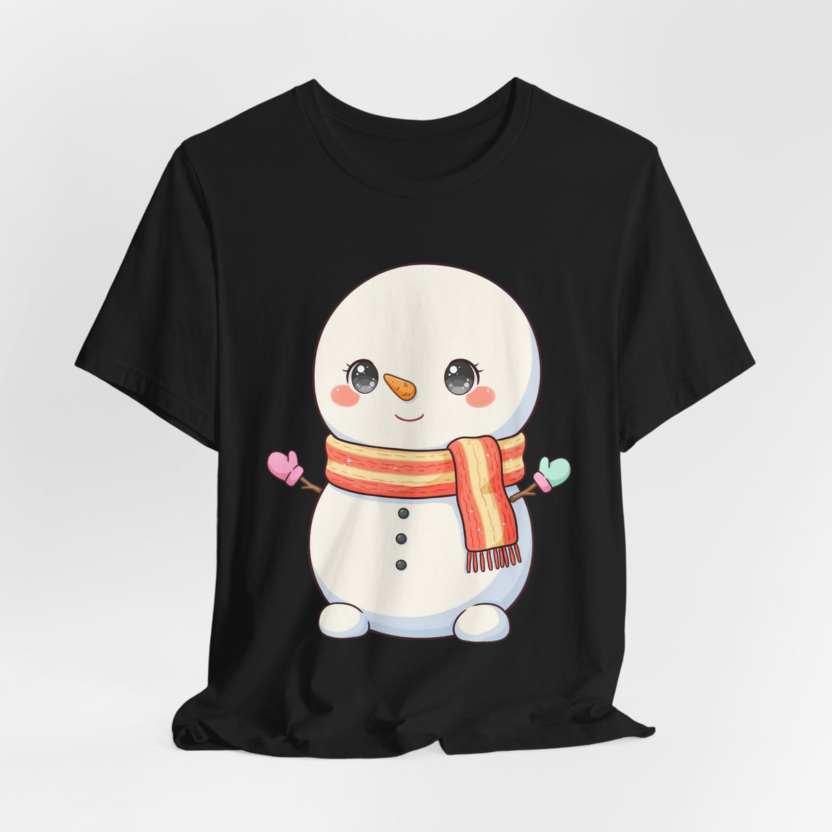Kawaii Snowman Christmas T-Shirt for Cute Holiday Cheer