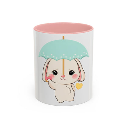 Kawaii Bunny Accent Coffee Mug for a Cheerful Desk