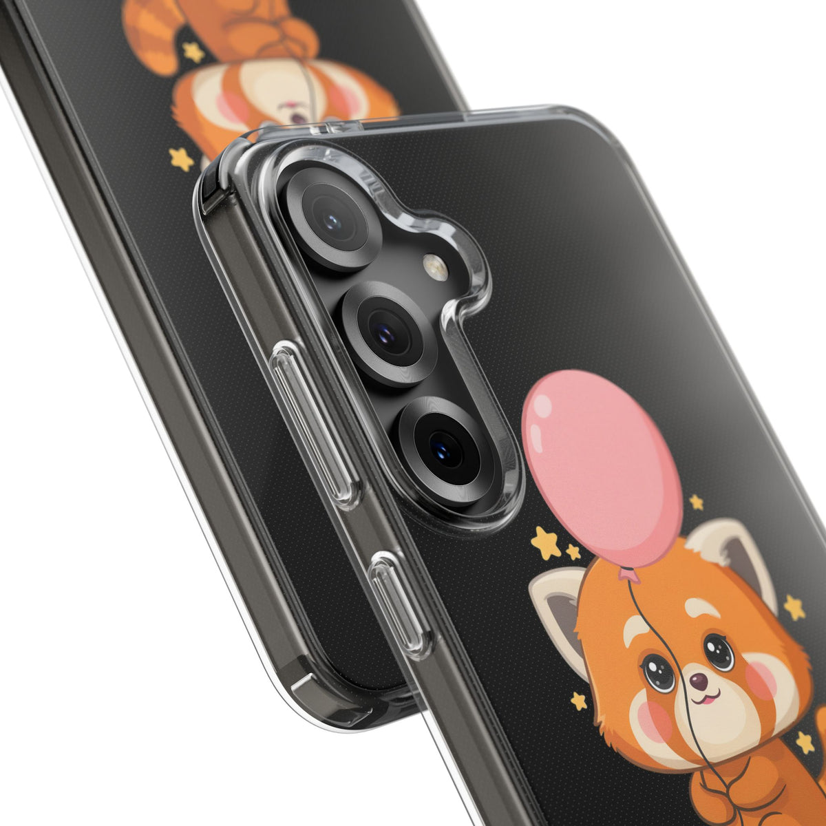 Kawaii Red Panda Clear Impact-Resistant Case with Balloon