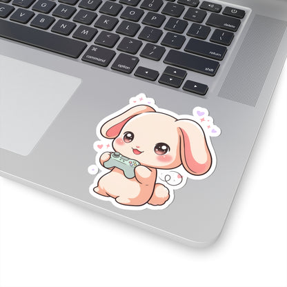 Gamer Bunny Sticker, Cute Kawaii Video Game Decor