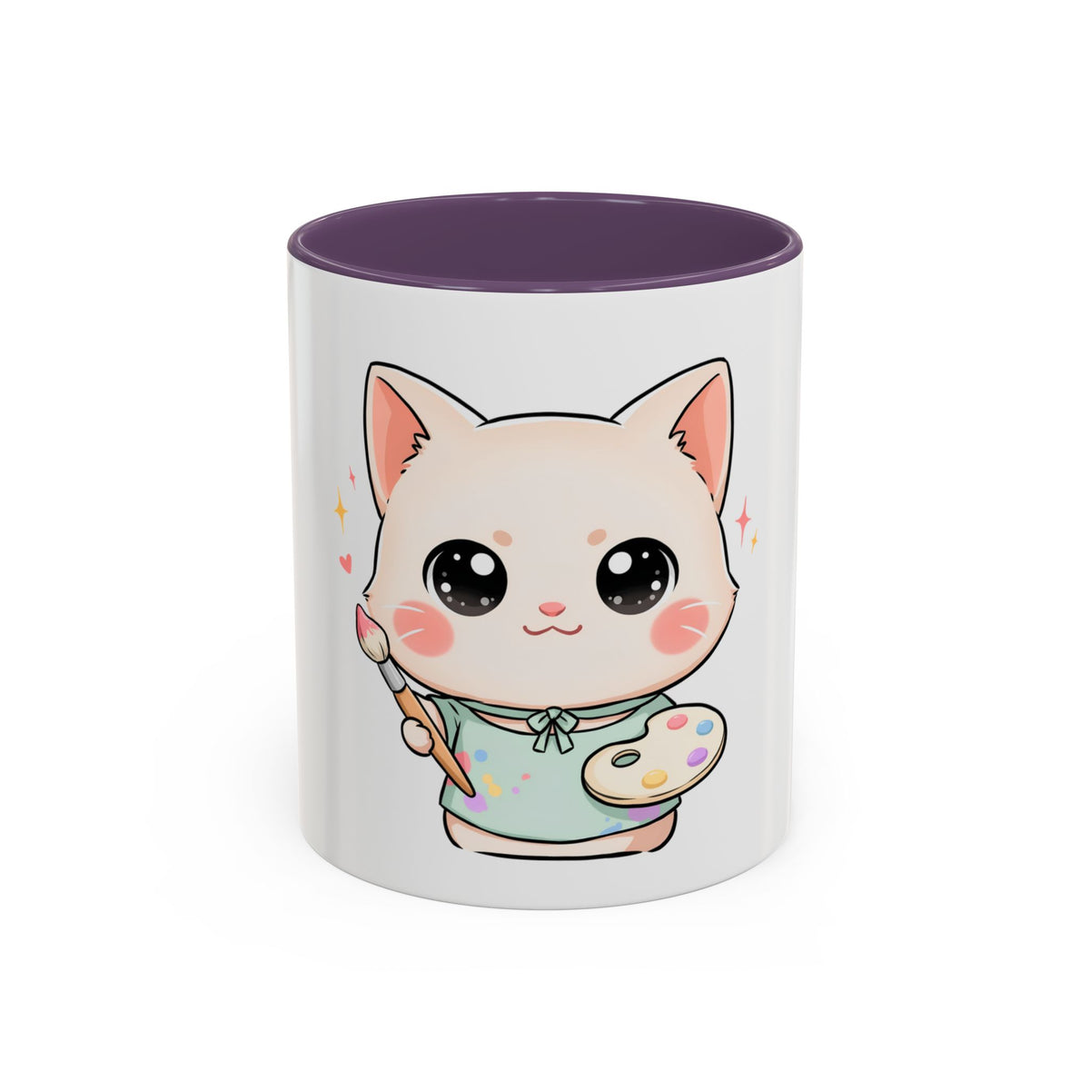 Kawaii Cat Artist Accent Coffee Mug