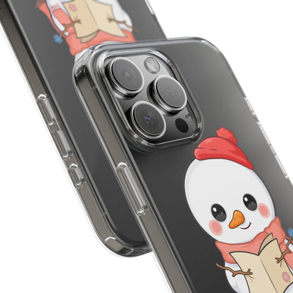 Kawaii Snowman Phone Case Reading to Santa