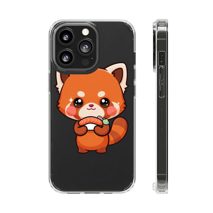 Red Panda Sushi Phone Case, Cute Kawaii Clear Case