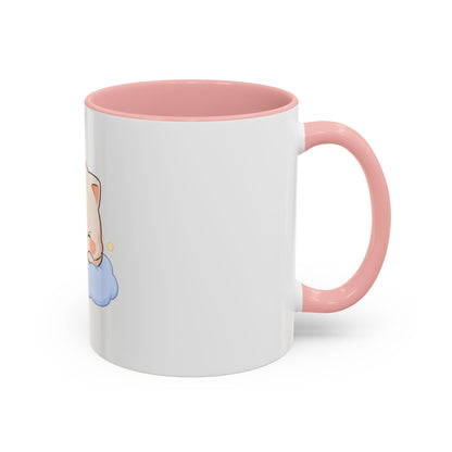 Kawaii Sleeping Cat Accent Coffee Mug