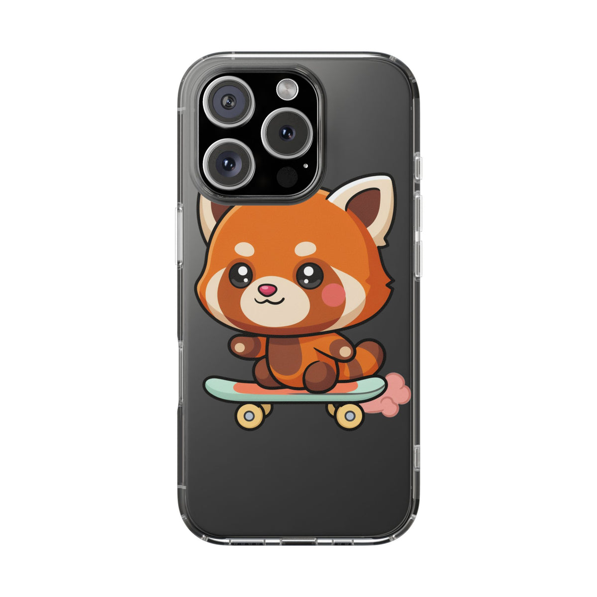 Red Panda Skateboard Phone Case, Cute Kawaii Style
