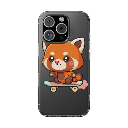 Red Panda Skateboard Phone Case, Cute Kawaii Style