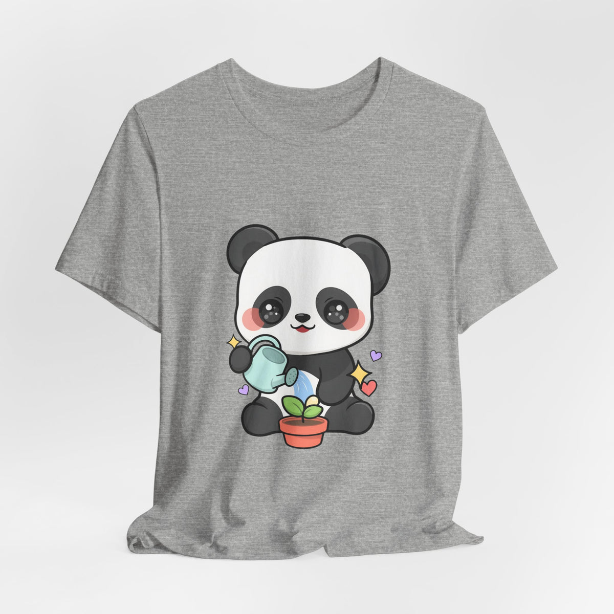 Kawaii Panda T-Shirt, Cute Plant Lover Gift