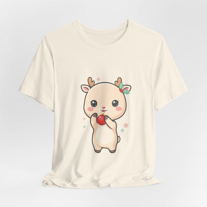 Kawaii Reindeer Christmas T-Shirt for Cute Holiday Style