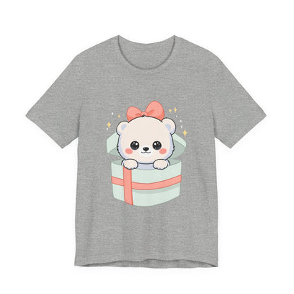 Kawaii Polar Bear Tee, Cute Gift Box Cub Unisex Shirt