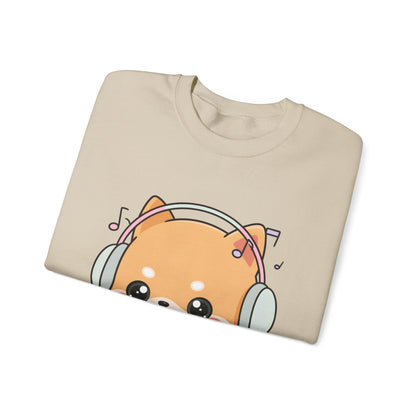 Kawaii Shiba Inu Music Sweatshirt, Cute Dog Lover Gift