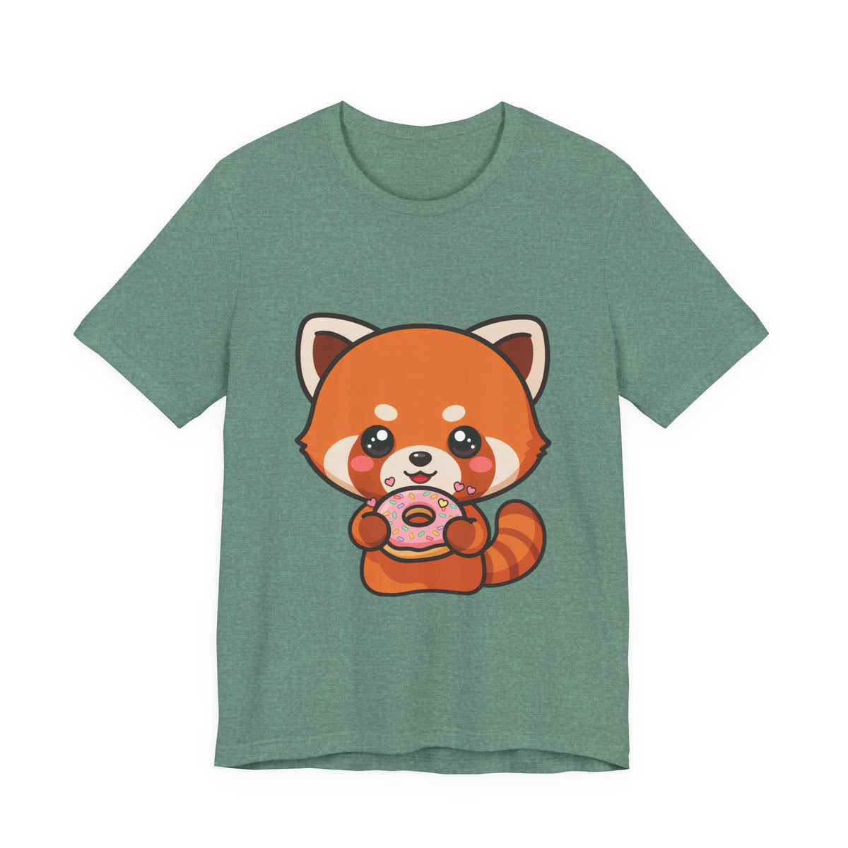Red Panda Donut T-Shirt, Cute Kawaii Animal Tee