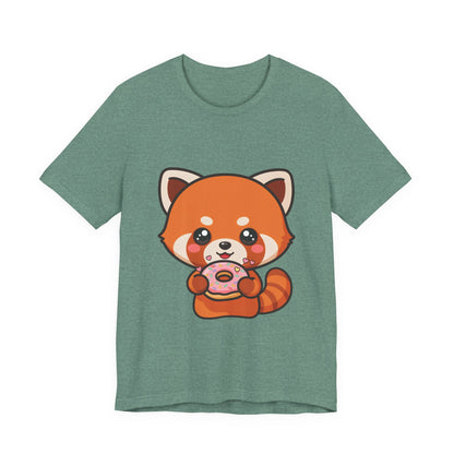 Red Panda Donut T-Shirt, Cute Kawaii Animal Tee