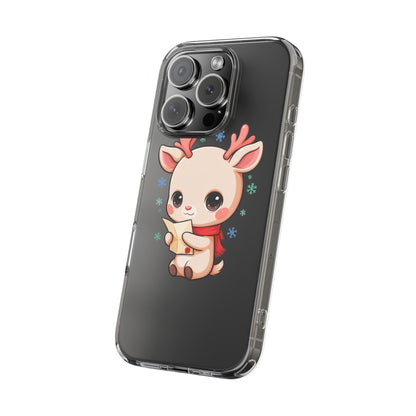 Christmas Reindeer Clear Impact-Resistant Phone Case