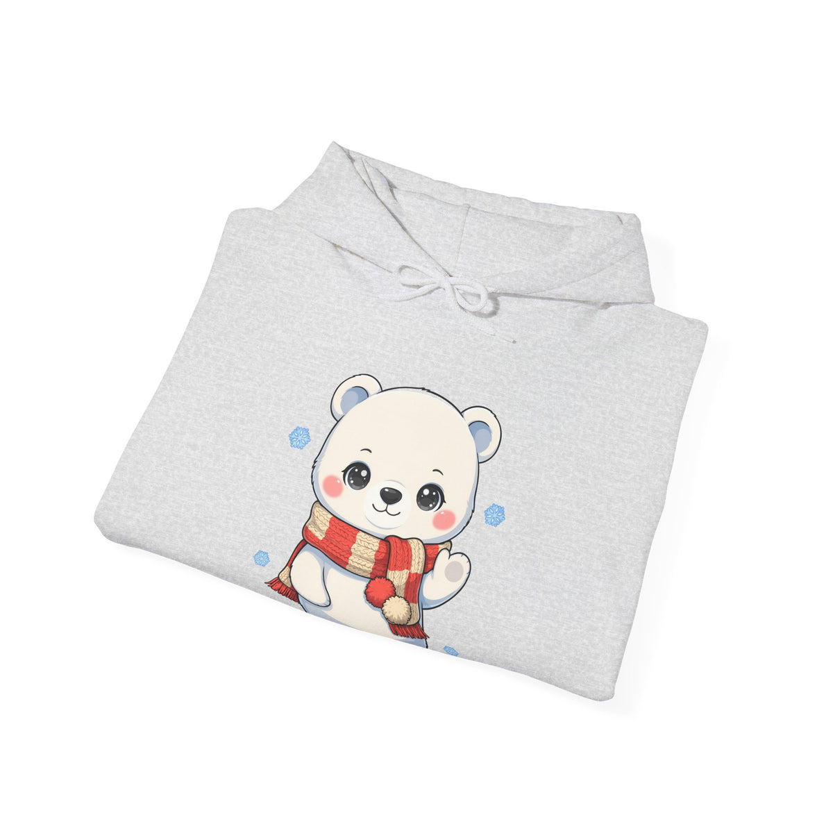 Kawaii Polar Bear Christmas Hoodie, Cozy Holiday Sweatshirt