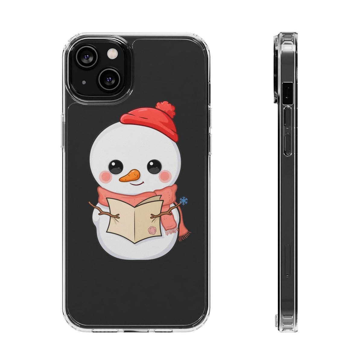 Kawaii Snowman Phone Case Reading to Santa