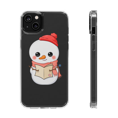 Kawaii Snowman Phone Case Reading to Santa
