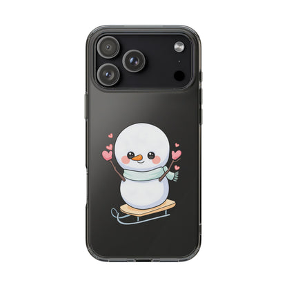 Kawaii Snowman Phone Case, Cute Winter Cheer