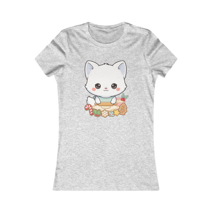 Kawaii Arctic Fox Christmas Tee for Cozy Holiday Bakers