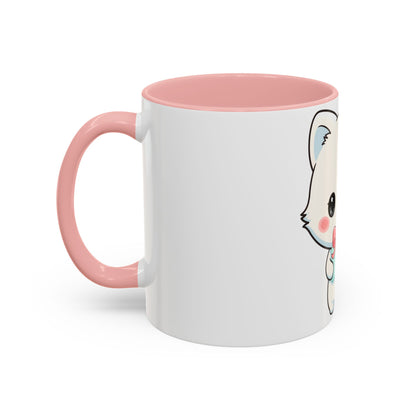 Kawaii Arctic Fox Gift Mug, Cute Holiday Accent Coffee Mug