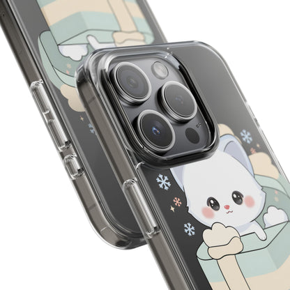 Kawaii Arctic Fox Clear Impact-Resistant Phone Case