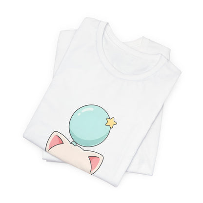 Kawaii Cat Balloon T-Shirt, Cute Chibi Kitty Tee