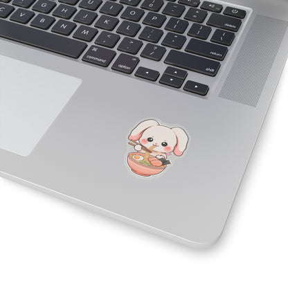 Kawaii Ramen Bunny Kiss-Cut Sticker for Cute Food Lovers