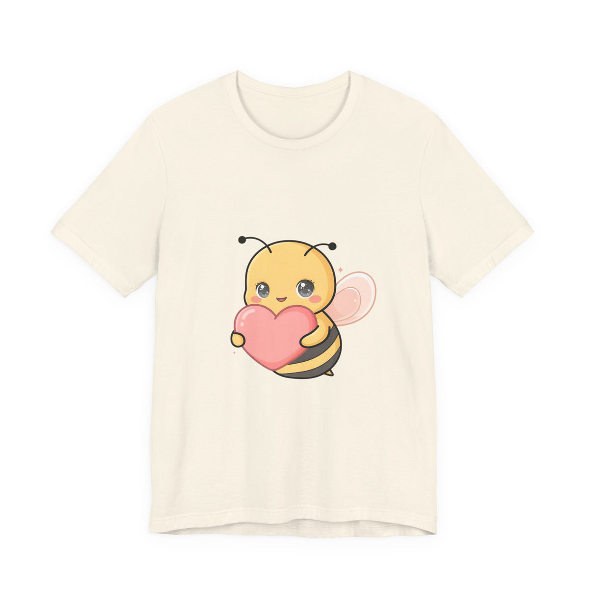 Kawaii Bee T-Shirt: Sweet Heart-Loving Unisex Tee