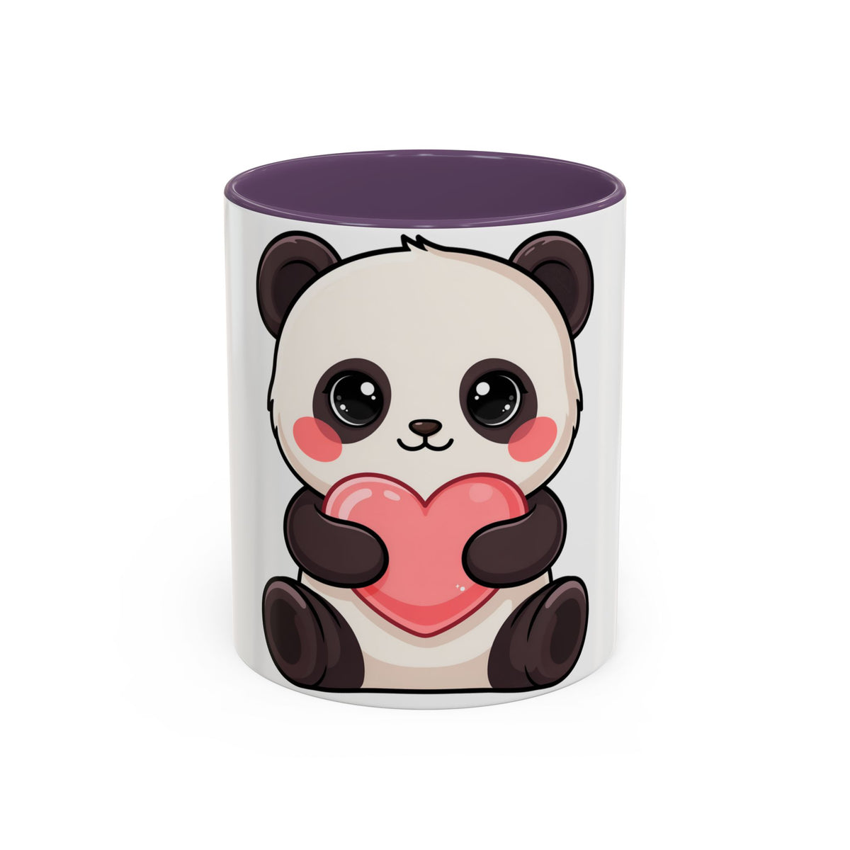 Kawaii Panda Heart Accent Coffee Mug