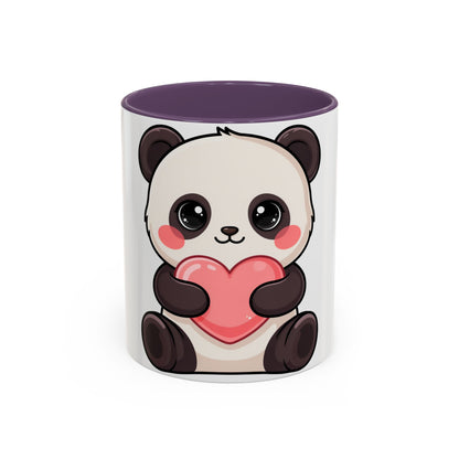 Kawaii Panda Heart Accent Coffee Mug