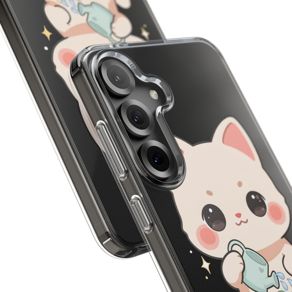 Kawaii Cat Phone Case, Cute Plant Lover Gift