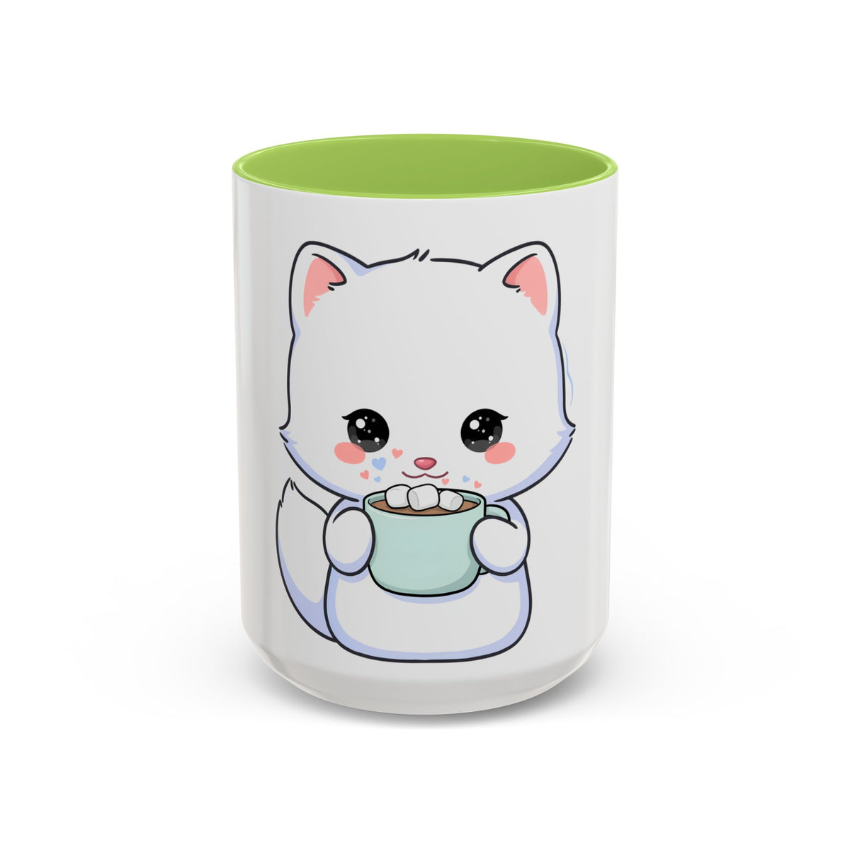 Kawaii Arctic Fox Mug – Cute Cocoa Lover Accent Coffee Mug