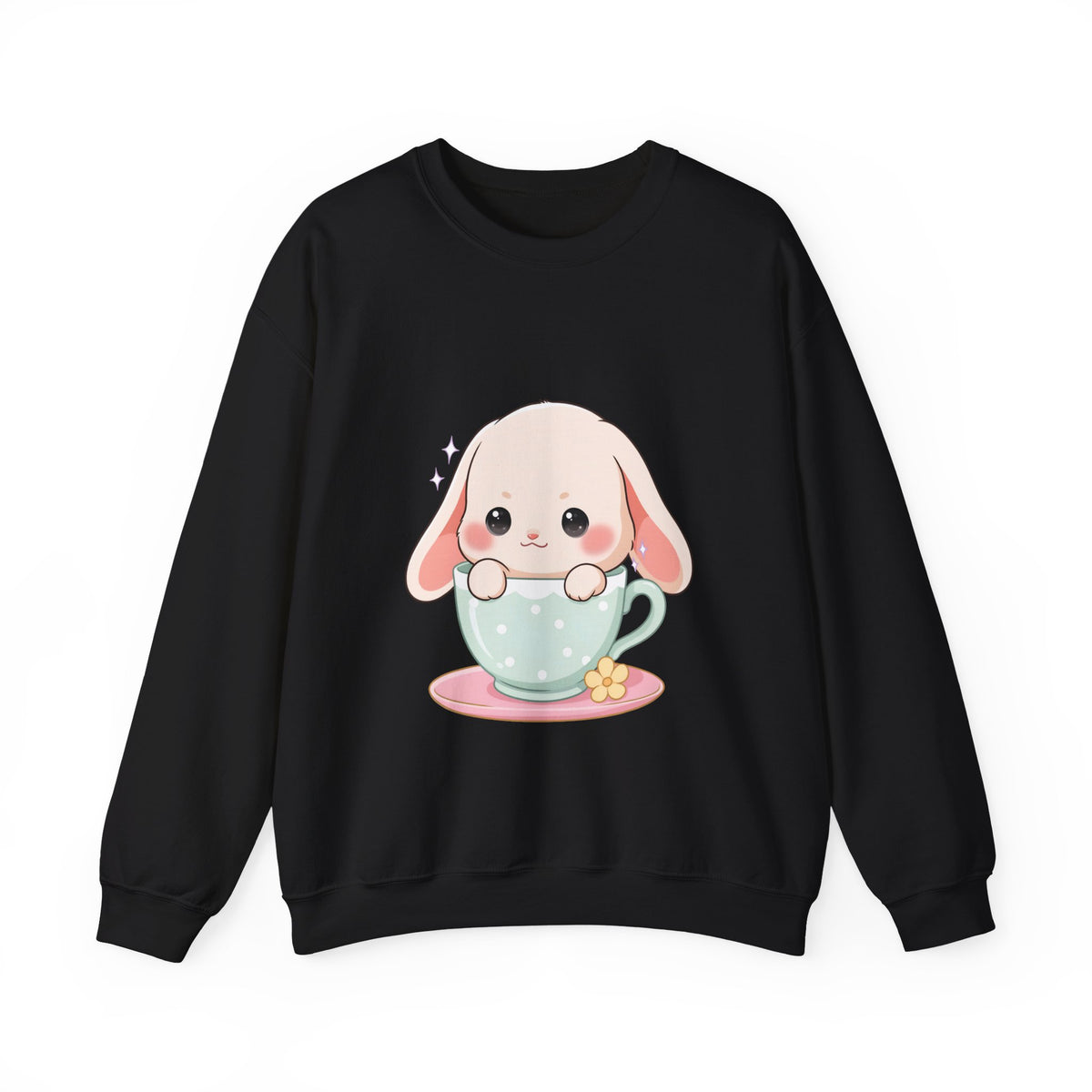 Kawaii Bunny Sweatshirt, Cute Chibi Tea Cup Rabbit