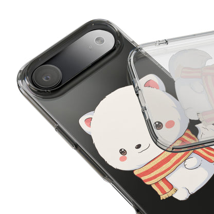 Kawaii Arctic Fox Phone Case, Cozy Christmas Scarf