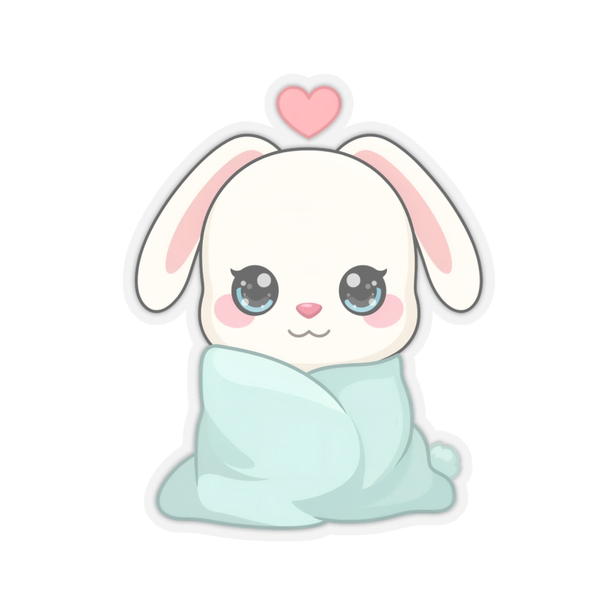 Cozy Bunny Sticker, Kawaii Blanket Buddy