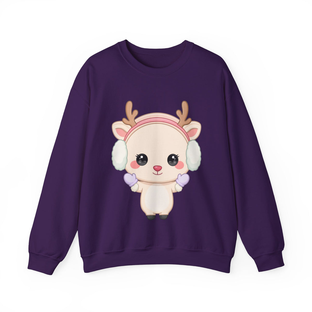 Kawaii Reindeer Sweatshirt, Cute Winter Crewneck