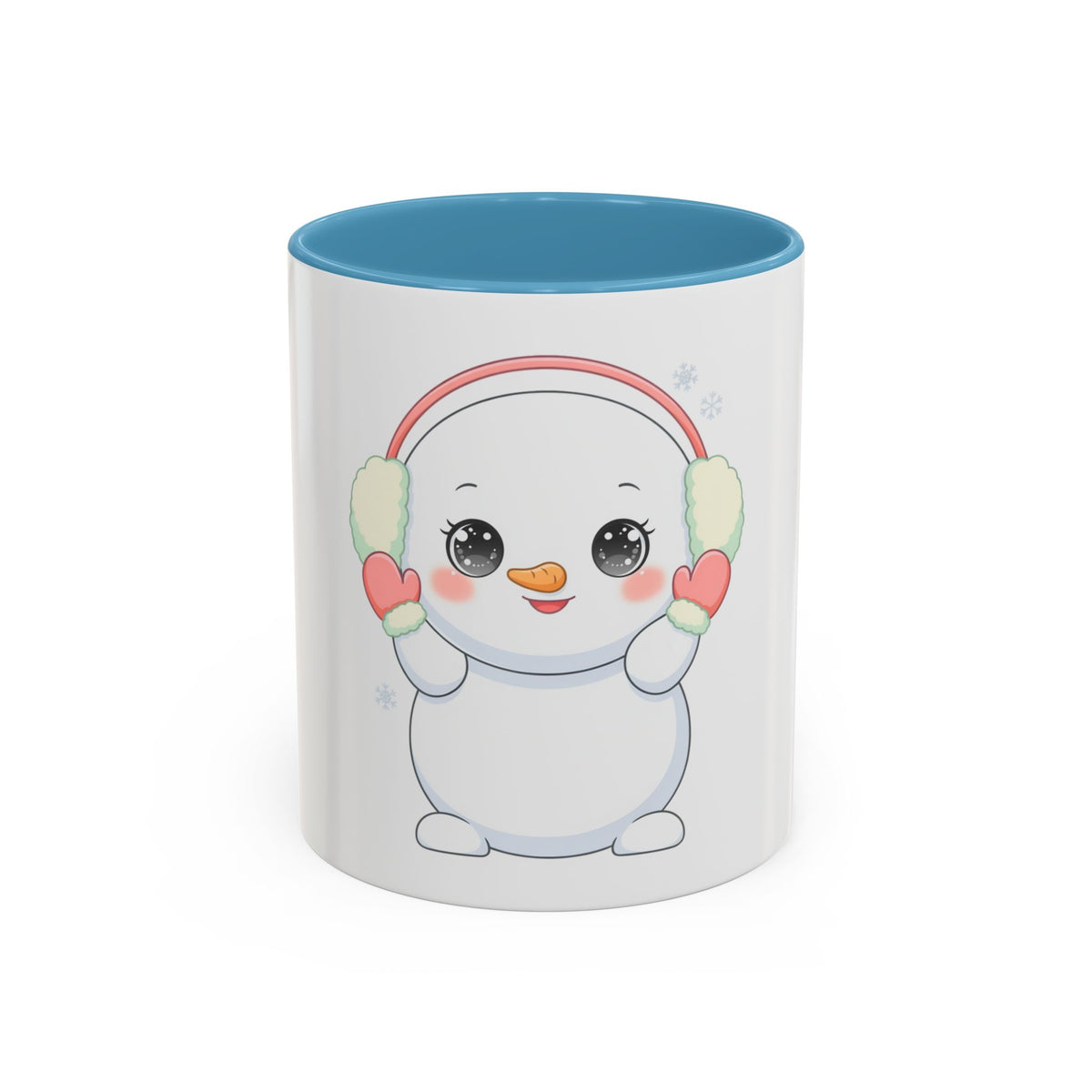 Kawaii Snowman Accent Coffee Mug for Cozy Winter Sips