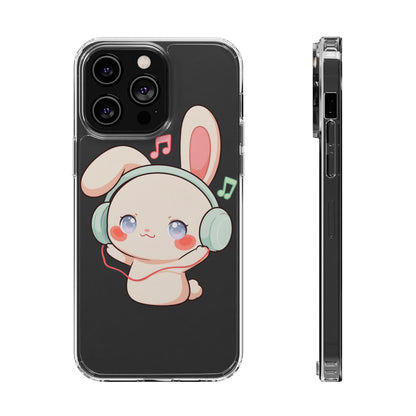 Kawaii Bunny Phone Case, Cute Music Lover Gift