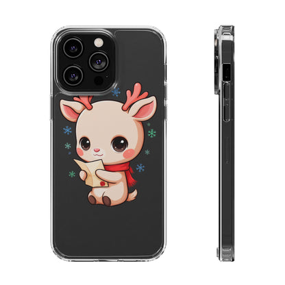 Christmas Reindeer Clear Impact-Resistant Phone Case
