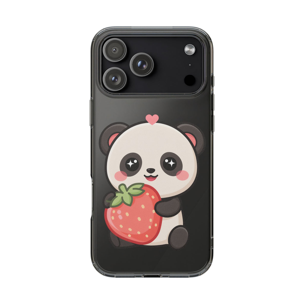 Kawaii Panda Phone Case, Sweet Strawberry Gift