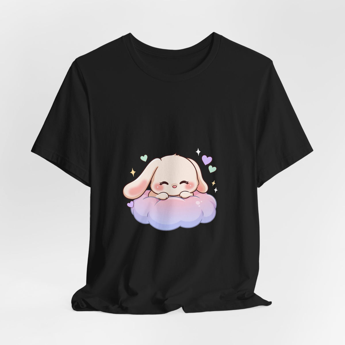 Kawaii Sleeping Bunny Tee, Cute Cloud Nap Unisex Shirt
