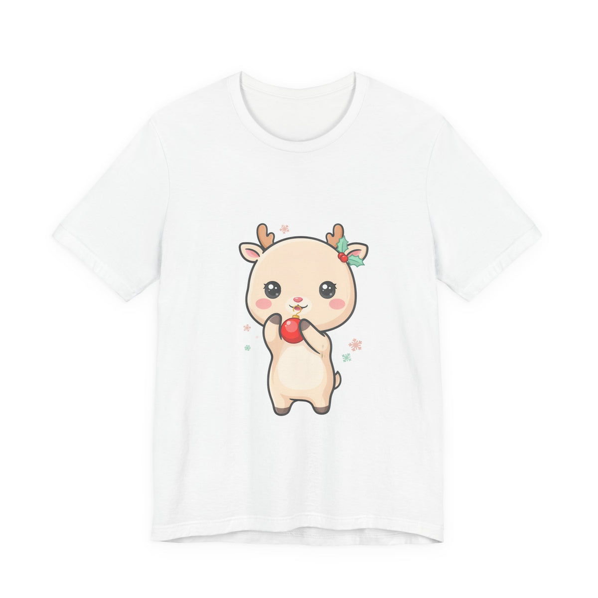 Kawaii Reindeer Christmas T-Shirt for Cute Holiday Style