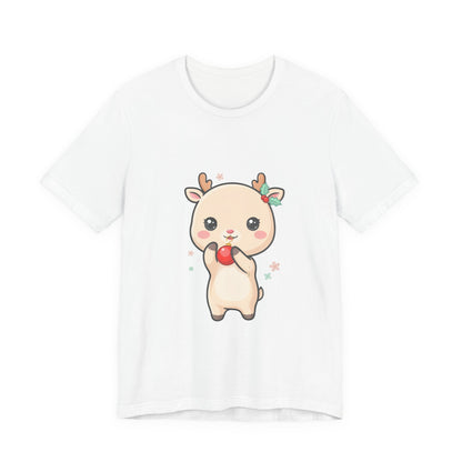Kawaii Reindeer Christmas T-Shirt for Cute Holiday Style