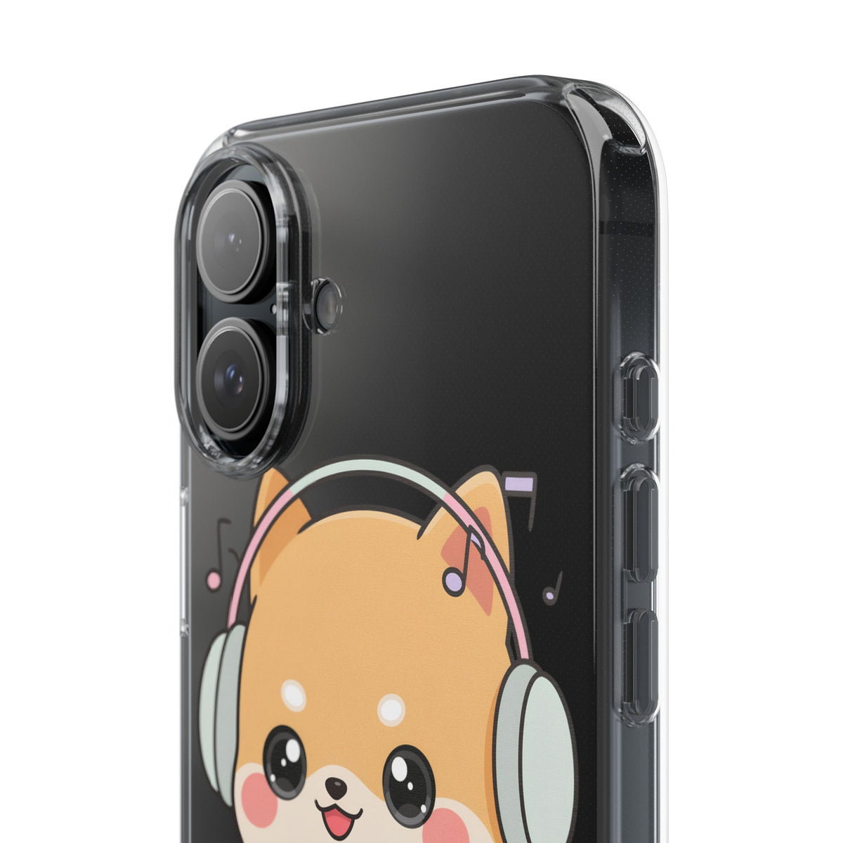 Kawaii Shiba Inu Phone Case – Music Lover Clear Case