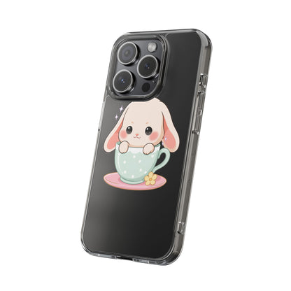 Kawaii Bunny Phone Case, Cute Teacup Rabbit