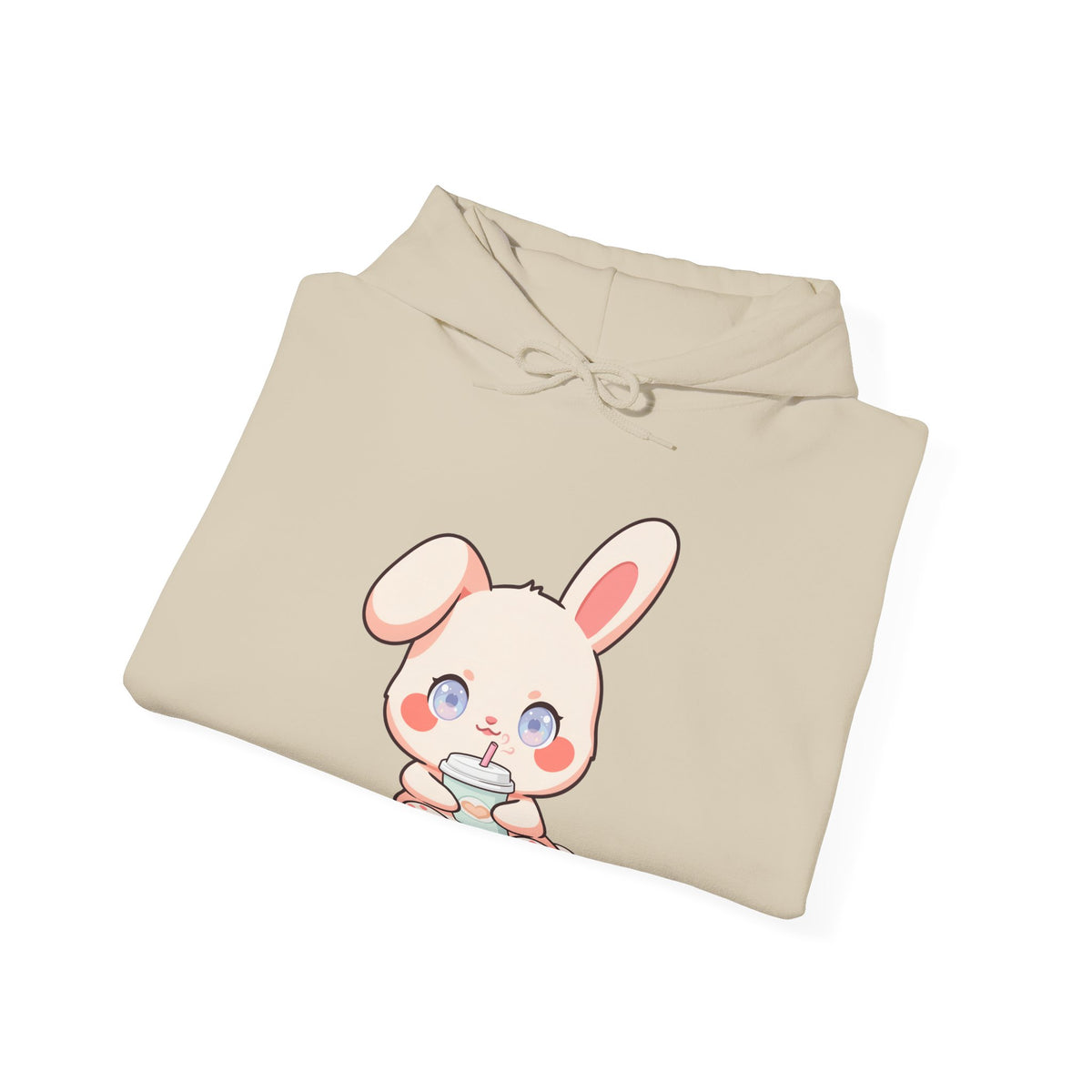 Kawaii Bunny Latte Hoodie, Cute Coffee Lover Sweatshirt